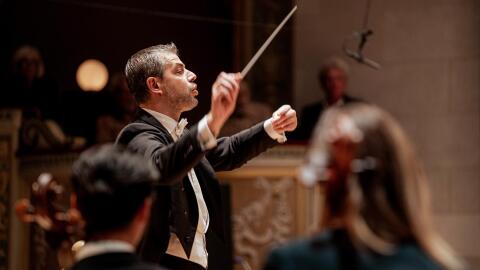 Music director Jader Bignamini conducts the Detroit Symphony Orchestra