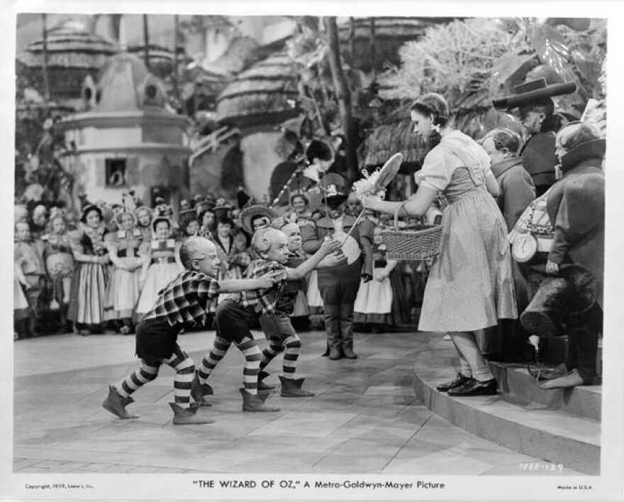 Dorothy meets 'The Lollipop Guild' in The Wizard of Oz.
