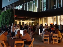 STLPR guests mingle outside of STLPR's headquarters in Grand Center.
