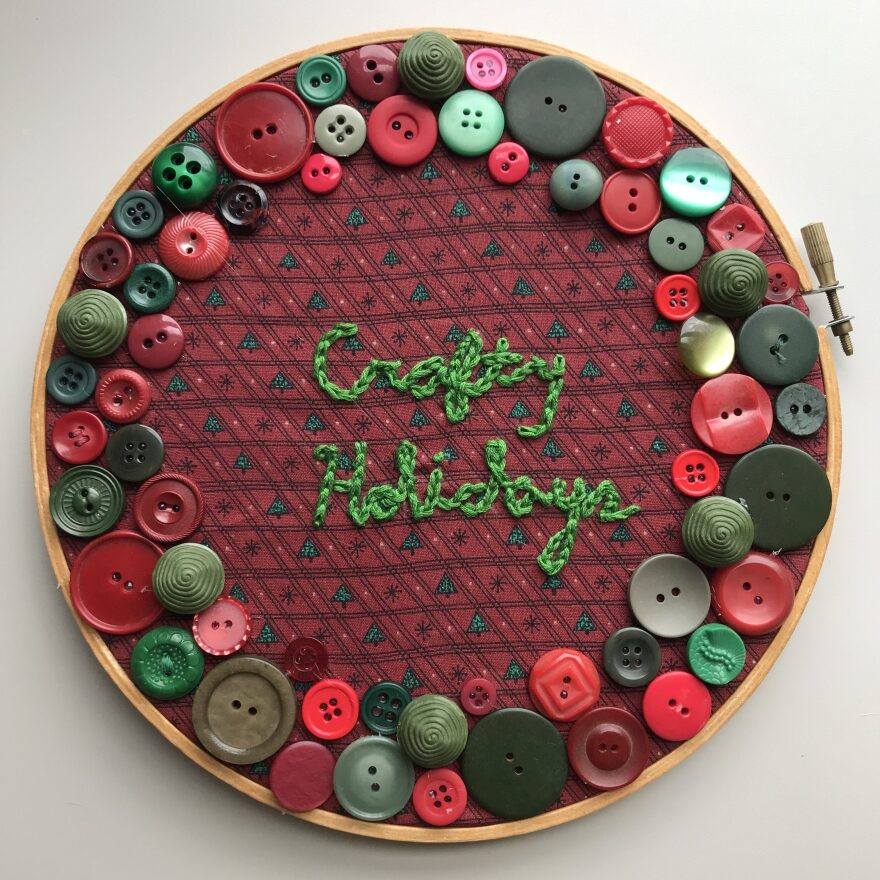 Magpie Creative Reuse is partnering with other venues to provide DIY holiday workshops, including embroidered button wreaths and tacky tinsel ornaments.