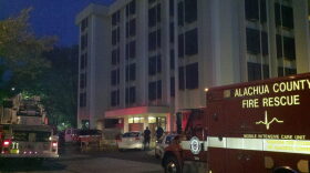 GPD and Gainesville fire rescue personnel respond to small high rise fire in downtown Gainesville Tuesday night.