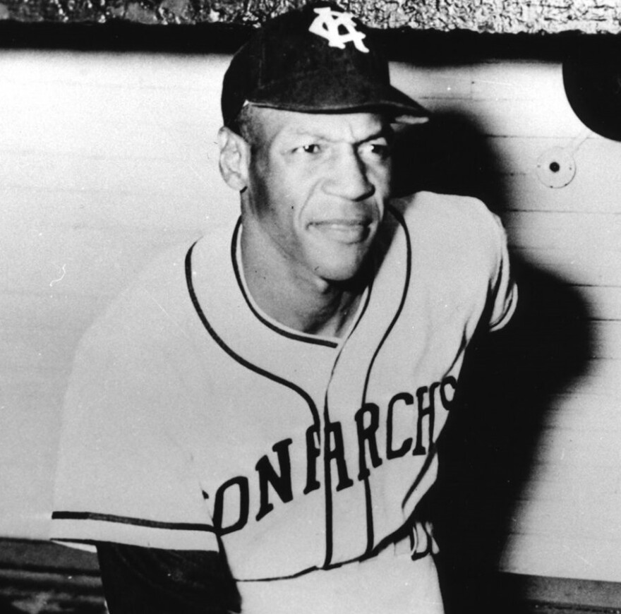 John "Buck" O'Neil in his Kansas City Monarchs uniform