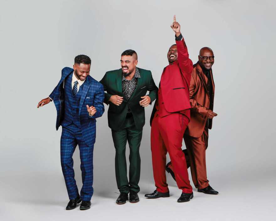 (from l-r) Actors Raleigh Mosely II, Michael Mejia-Mendez, Brian L. Boyd and Sheldon Rhoden 