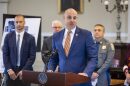 Pennsylvania Attorney General Dave Sunday is seen during a May 2025 press conference in Carlisle. Sunday on Monday, Oct announced that his office will launch a pilot program to aid people with mental illness who commit minor crimes by connecting them with treatment without fear of facing criminal charges.