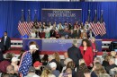 People gather in Bangor to hear Vice President JD Vance speak. May 14, 2026.