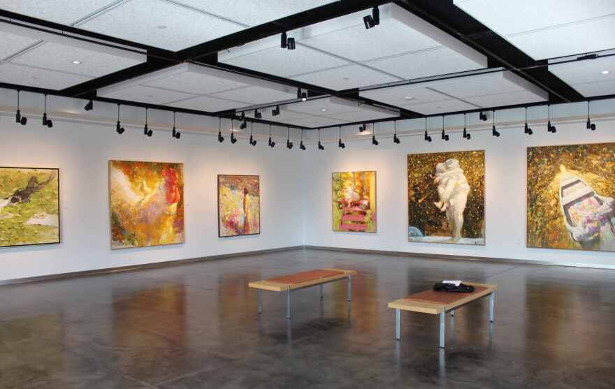 Some of the works on display in the BIG ARTS main gallery in 'Curious.'