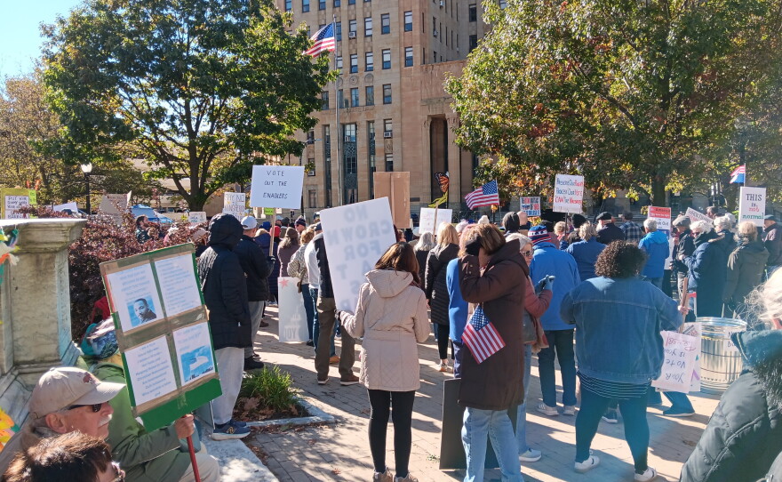 Just a few of the hundreds of attendees at the No Kings protest in Buffalo, Saturday, Oct. 18, 2026.