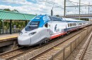 Acela II passes through Halethorpe, MD on its way to Washington DC.