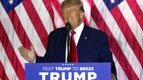 FILE - Former President Donald Trump announces a third run for president as he speaks at Mar-a-Lago in Palm Beach, Fla., Nov. 15, 2022. Trump is planning to hold the first public campaign event of his 2024 White House bid in the early-voting state of South Carolina. (AP Photo/Rebecca Blackwell, File)