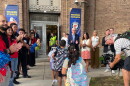 Gov. Tony Evers attends the first day of school on Sept. 1, 2026 at Pulaski High School in Milwaukee.