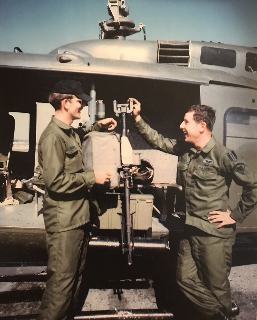 Door gunners Tom Higgerson and Doug Escher served together in the Vietnam War.