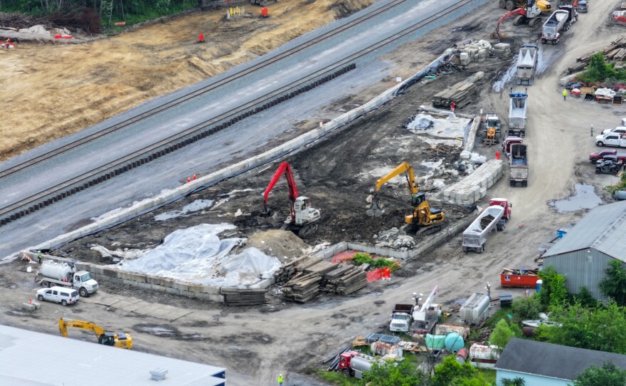 Norfolk Southern remediating the area next to the train tracks in East Palestine.