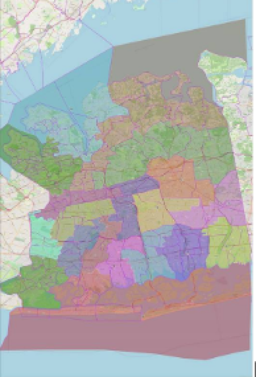 Proposed reapportionment of Nassau County’s legislative districts.