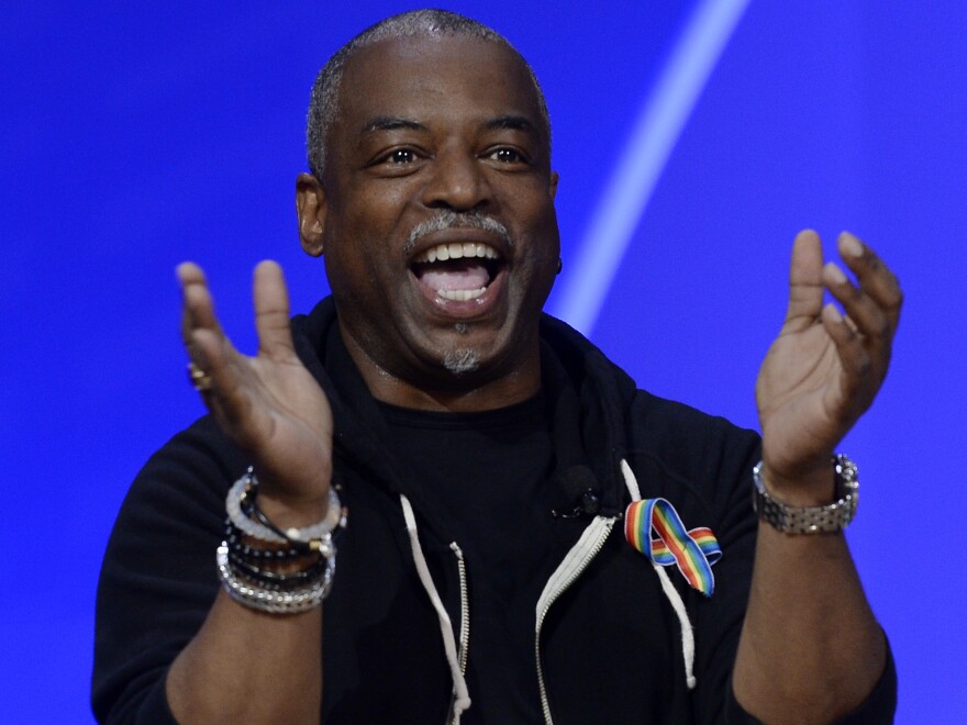 LeVar Burton, shown here speaking in Los Angeles in 2016, has said he feels like hosting <em>Jeopardy!</em> "is what I'm supposed to do." This week, he gets his turn at the host lectern left vacant by Alex Trebek, who died last year at age 80.