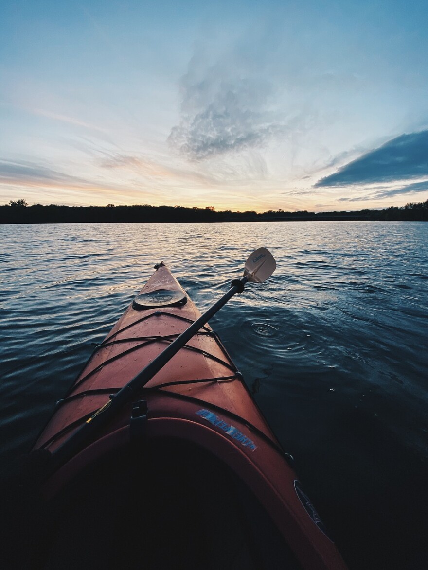 A kayak on a lake