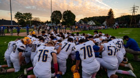 Seymour pregame huddle.