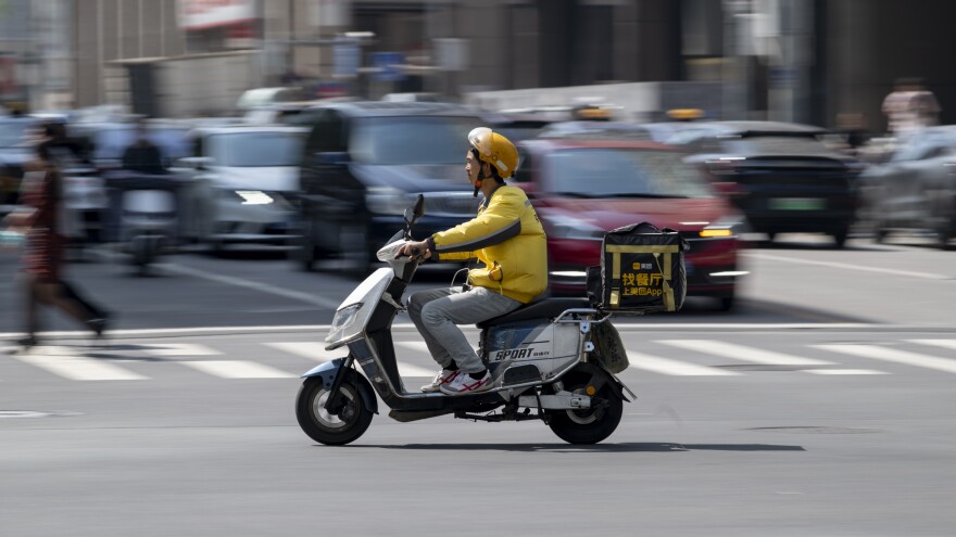 Delivery rider in Beijing, China, on April 24, 2024.