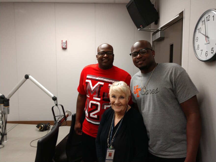 Demetrius Singleton, Mary Ann McLeod, and Demetriyone Singleton at the studios of WVIK