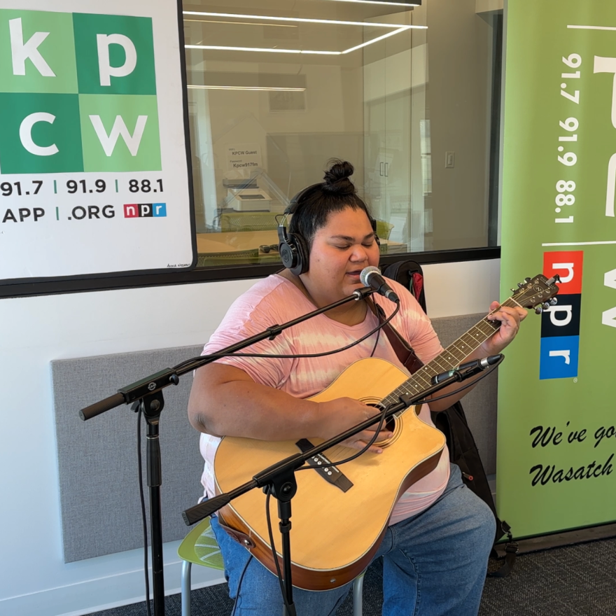 Singer-songwriter Mel Soul performs in the KPCW studio