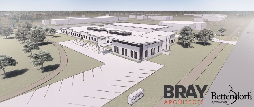 A rendering for a proposed new $27-million Bettendorf police station, to be built on Devils Glen Road next to the post office.