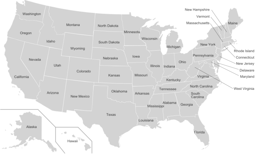 This is a map of the United States of America 