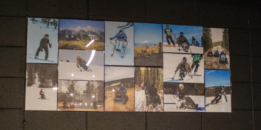 Photos displayed inside the entrance to Waco Adapt show Fearless Ventures trips Munoz and other adaptive athletes have taken. Edwin Munoz created Fearless Ventures after a diving accident left him paralyzed.