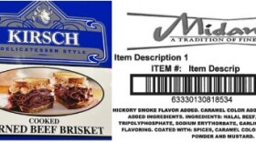 Ready-to-eat pastrami and corned beef food items recalled.