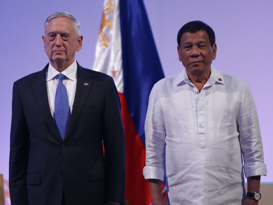 Philippine President Rodrigo Duterte meets Defense Secretary Jim Mattis Oct. 24 at the 11th Association of Southeast Asian Nations (ASEAN) Defense Ministers' Meeting at the former Clark Air Base outside Manila.