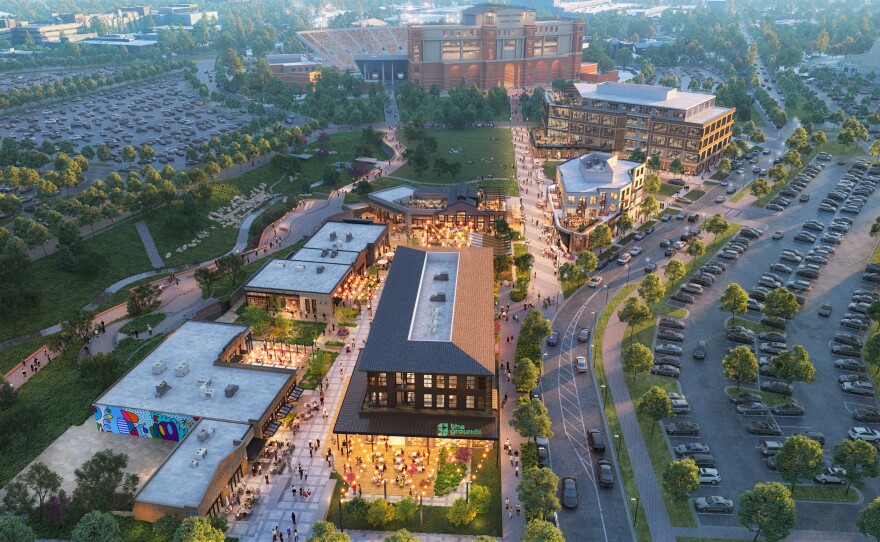 The Grounds in Winston-Salem's North Ward will feature enhanced infrastructure, a pedestrian-friendly retail village, modern residential living, class-A office space and for-sale condos. Image courtesy of NELSON Worldwide.