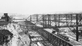 Ballard Locks under construction, 1913