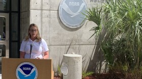  FEMA Administrator Deanne Criswell at the National Hurricane Center in Miami on Tuesday.