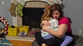Angela Crawford, 38, hugs her daughter, Alexandria, 6, on Dec. 14, 2023, at their home Springfield, Mo. “I could not be happier,” said Crawford, who started an infertility support group after undergoing IVF to have her two children. “I’m in the best mental health of my life. And I want what I have for everyone”<br/>