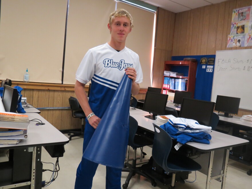 Collin Hadley, a senior at Koshkonong High School, has been named All-American in cheerleading. (Photo: Jennifer Davidson, KSMU)