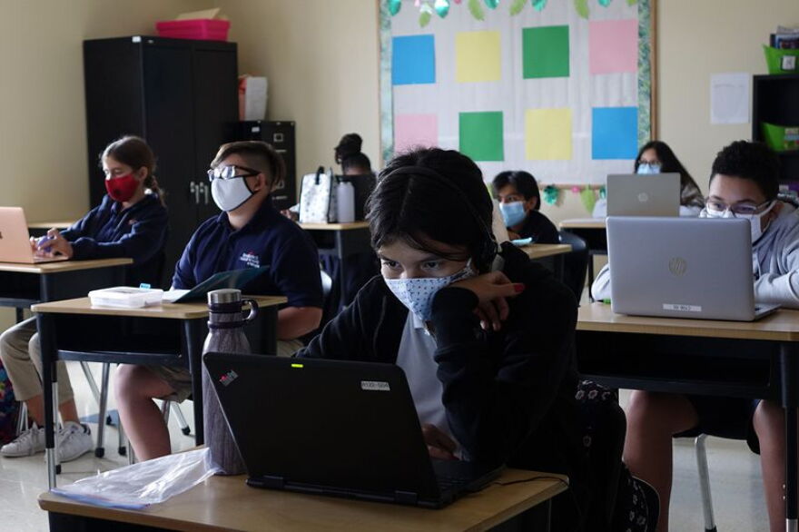 Students study in English class on Wednesday at Renaissance Charter School at Wellington.