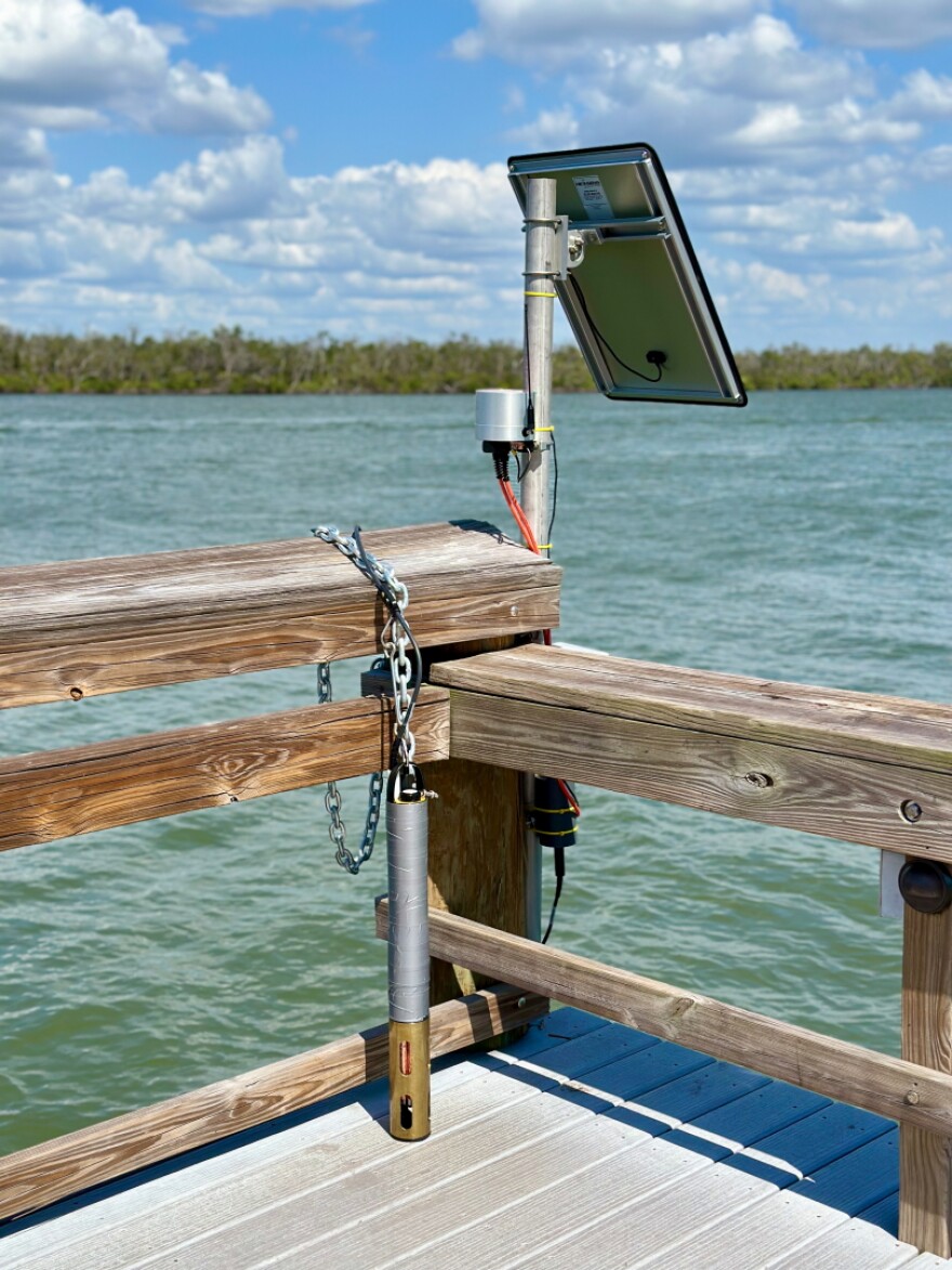 Mound House, a museum dedicated to the history of Fort Myers Beach, has a new public water quality monitoring station. The station collects 14 types of water quality data, including temperature, salinity, turbidity, pH and depth.