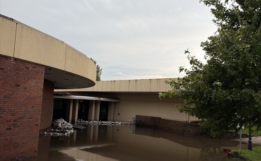 The Center for Visual Arts is among the buildings experiencing flooding on ISU's campus. The building is undergoing a renovation as part of a reimagined arts complex.