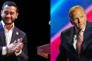 Composite of Abdul El-Sayed and Mike Rogers at campaign events