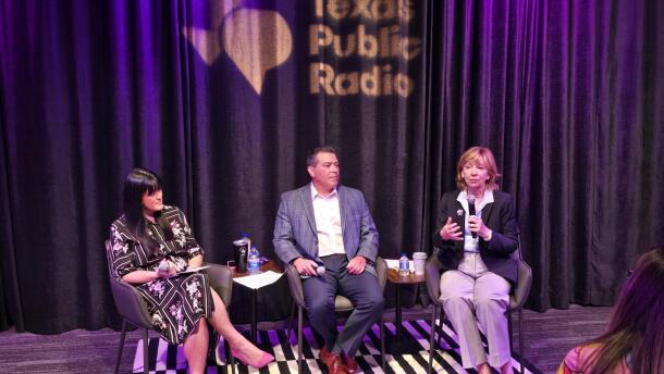 TPR CEO Ashley Alvarado, Frank Almaraz, interim president and CEO for CPS Energy and CPS Energy board president Francine Romero.