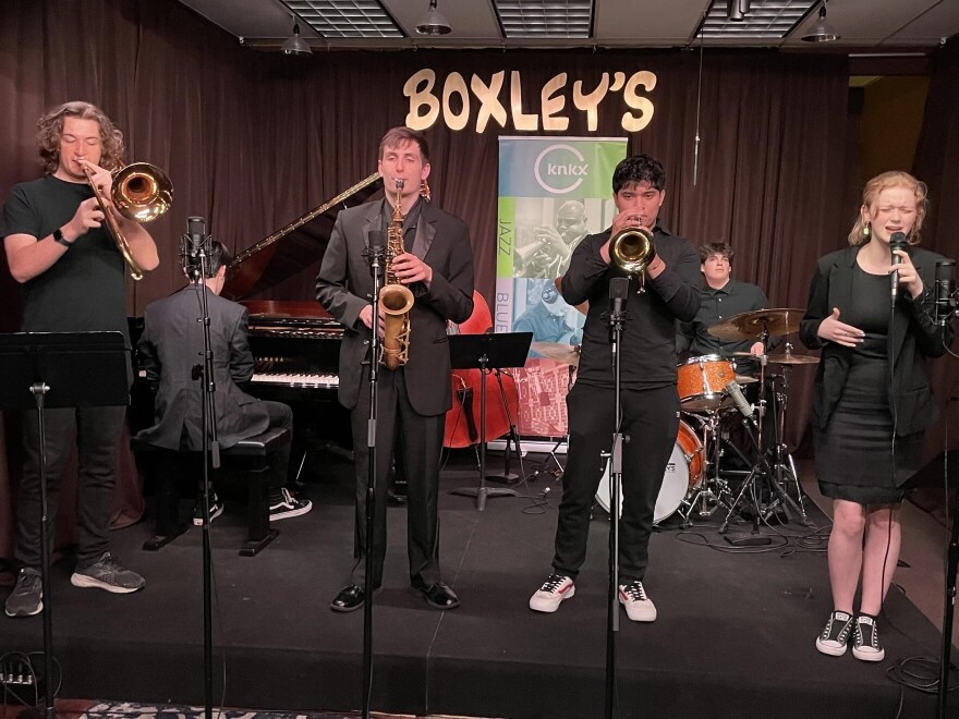 Students perform at Boxley's during the North Bend Jazz Walk.