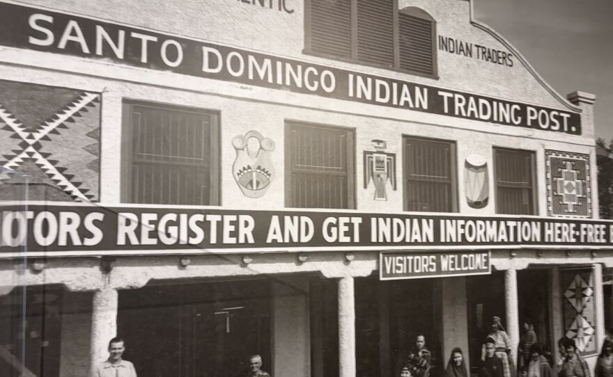 Santa Domingo Indian Trading Post featured in exhibit "Route 66 is Indian Country" at Museum of Indian Arts and Culture.
