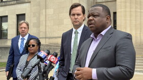 Erica Adair, Charles Adair's sister, and lawyers representing his family spoke outside the Wyandotte County courthouse after viewing body camera footage of the moments leading up to his death for the first time.