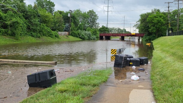 A flooded underpass on Greenfield Rd. in Dearborn after the 2021 storm.