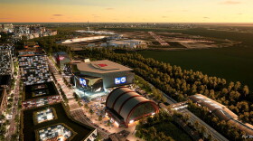 An illustration of the proposed entertainment district in the City of Alexandria. (Courtesy of JBG SMITH)