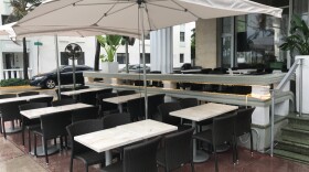 Rain and wind from Tropical Storm Gordon affected business for restaurants along Ocean Drive in Miami Beach.