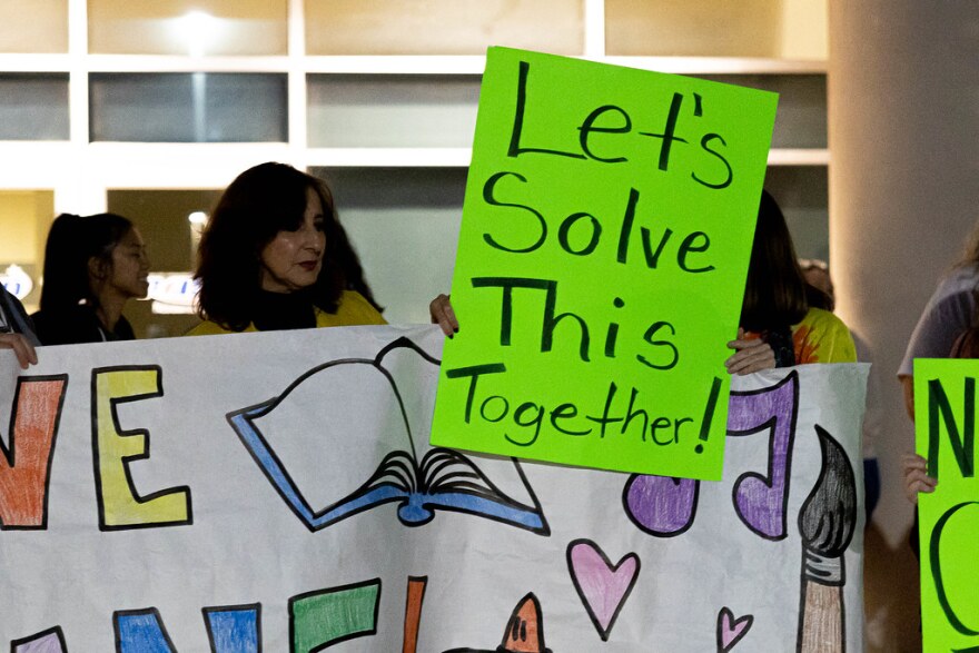  Parents, students and teachers rallied against the potential closure of Parmer Lane Elementary ahead of a PfISD school board meeting last month. The school board ultimately decided not to look into closing the school.