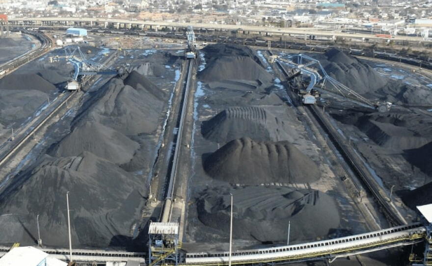 Coal piles at DTA's terminal in Newport News.