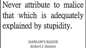 Image: Hanlon’s Razor, studenthandouts.com