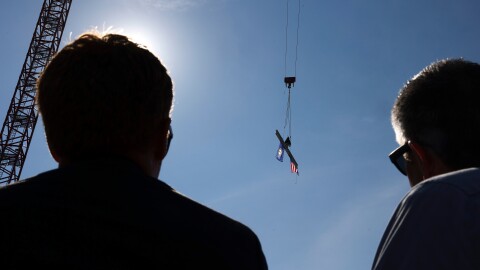 The Topping Out of the new UK Cancer and Advanced Ambulatory Building on July 16, 2026. Photo by Carter Sloss | UKphoto