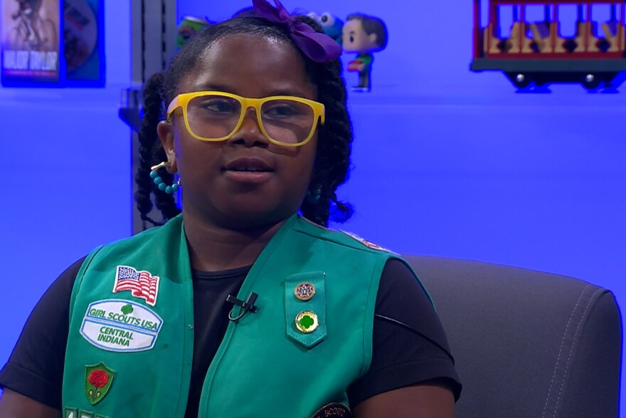Rose Moreland, a nine-year-old girl scout from Troop 1733 in Indianapolis