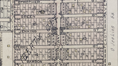 1925 subdivision plat with the streets named after the original Black landowners (Liberty City Historic Survey Plusurbia and Dade Heritage Trust)
